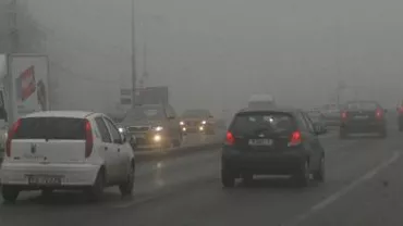 Trafic îngreunat pe A1, A2, A3 și mai multe drumuri naționale din cauza ceții