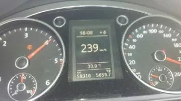 Un tânăr din Satu Mare a fost prins circulând cu 226 km pe oră pe Autostrada Transilvania