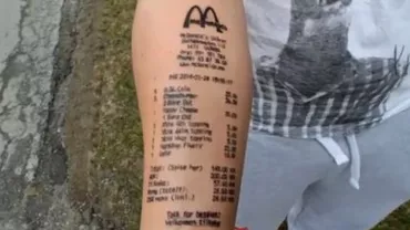 Un norvegian și-a tatuat meniul de la McDonalds`s pe antebraț, drept pedeapsă de la prieteni (VIDEO)