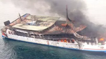 Incendiu pe un feribot italian aflat în apele Greciei: Un cetățean român se afla la bord