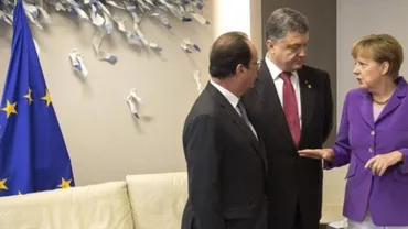 Hollande, Merkel și Poroșenko fac apel la o "încetare imediată a focului" în estul Ucrainei