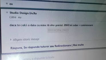 Un CV trimis de o tânără din Oradea pentru un job s-a lăsat cu un răspuns halucinant: „Dacă te culci o dată cu mine, îţi ofer postul. 2.000 lei salariu + comisioane"