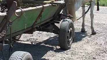 Bacău: Patru persoane au fost rănite după ce un șofer fără permis a intrat într-o căruță, pe contrasens