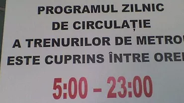 Metrorex, despre prelungirea programului: Pentru asigurarea în condiții de maximă securitate a transportului de călători, în perioada nopții, se efectuează un program de revizii, întreținere