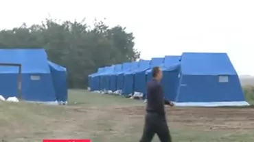 Prima tabără de refugiați, în județul Timiș: 50 de corturi de armată au fost ridicate în Lunga (VIDEO)