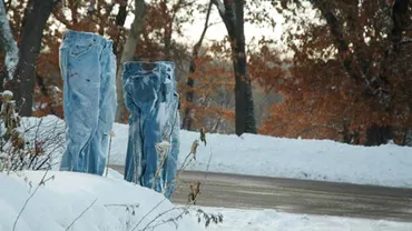 În Minnesota este atât de frig încât până și fantomele au ajuns să poarte pantaloni: Un bărbat a lansat un nou trend în oraș, spre amuzamentul vecinilor săi (FOTO)