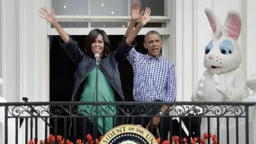 Bună dispoziție la Casa Albă: Barack și Michelle Obama au luat parte la cursa tradițională cu ouă de Paște și s-au distrat cu toți cei prezenți (FOTO)