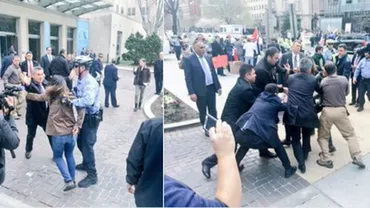 "Ești o târfă PKK-istă!" Gărzile de corp ale președintelui Erdogan au bruscat o jurnalistă prezentă la un protest contra politicilor șefului statului turc (VIDEO, FOTO)
