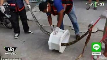 Incident șocant în Thailanda. Un piton uriaș a mușcat de penis un bărbat care se afla la toaletă (FOTO & VIDEO)