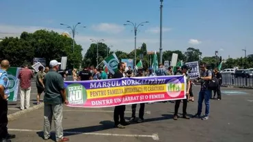 Circa 100 de persoane au participat la marșul normalității în București (VIDEO)