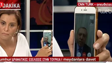 PRIMA IMAGINE CU PREŞEDINTELE ERDOGAN: A intrat prin Skype la CNN Turk (VIDEO)