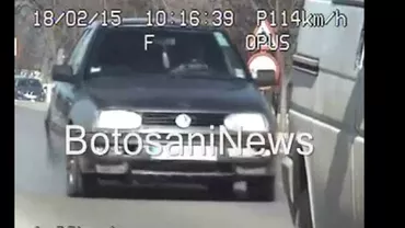 Ispravă demnă de cascadorii râsului: Un șofer vitezoman s-a izbit de un autoturism al Poliţiei prevăzut cu radar (VIDEO)