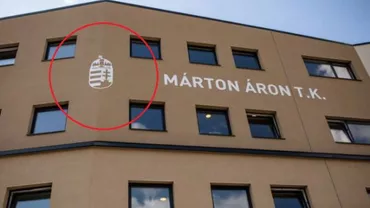 REVOLTĂTOR! Stema Ungariei, amplasată pe Centrul de îngrijire al talentelor din Miercurea Ciuc