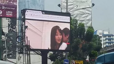 Scene dintr-un film pentru adulți, difuzate în plină zi pe un panou publicitar din Jakarta (FOTO)