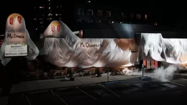 Burger King, glume pe seama McDonald’s, de Halloween: Un restaurant din New York a fost transformat în ”fantoma” concurenților (FOTO)