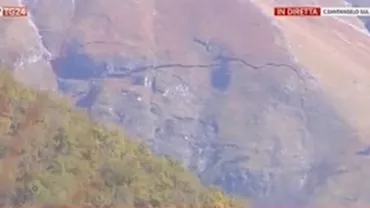Urmele cutremurului din Italia: Crăpătură uriașă în munte după seism (VIDEO)