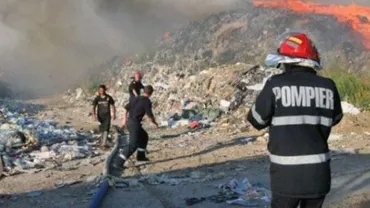 Incendiu puternic la groapa de gunoi Glina: Flăcările au cuprins o suprafață de 6.000 mp