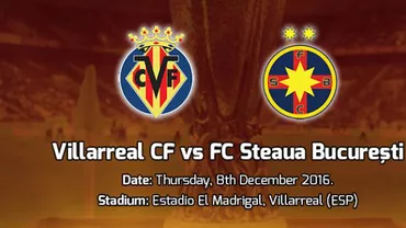 Villarreal - Steaua 2-1: Roş-albaştrii ratează calificarea în şaisprezecimile Europa League