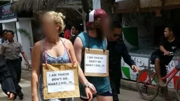Tradiție incredibilă în Indonezia: Turiștii străini ce sunt suspecți de furt sunt plimbați în "marșul rușinii" în insulele Gili (FOTO)