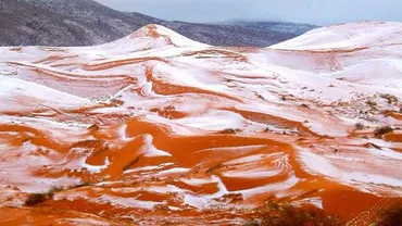 Fenomen RAR în Sahara: Deșertul, acoperit de zăpadă pentru prima oară în 37 de ani (FOTO)