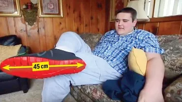 Cum arată cel mai înalt adolescent din lume. La 19 ani, are 2,49 metri înălțime și poartă mărimea 61 la pantofi (FOTO)