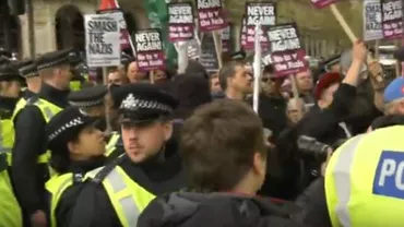 Protest față de terorismul islamic, la Londra: Încăierare între manifestanți și forțele de ordine (VIDEO)
