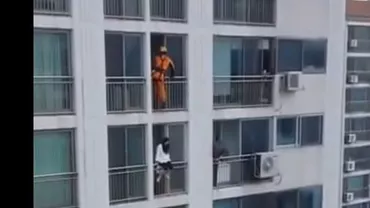 SURPRIZA MORȚII EI: Se pregătea să se ARUNCE de pe bloc când, deodată... Inimaginabil ce i s-a întâmplat! (VIDEO)