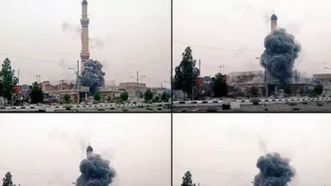 Momentul în care ISIS aruncă în aer moscheea din Mosul în care și-a proclamat „califatul”