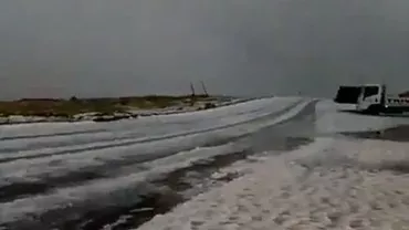 Urgie în Gorj: Grindină imensă la Rânca (VIDEO)