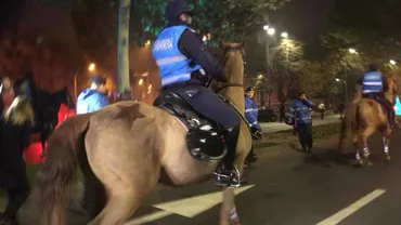 “Luați caii de aici, măi animalelor!”: Critici dure la adresa jandarmilor călare de la protest (VIDEO)