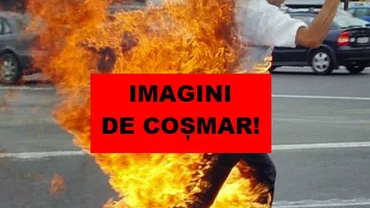 Imagini de COȘMAR! Un funcționar și-a dat FOC strigând „CORUPȚIE”. Este chiar membru al PARTIDULUI ... (VIDEO)