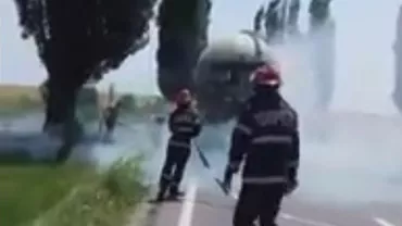 Prahova: Rezervorul unui camion încărcat cu ciment a explodat în trafic (VIDEO)