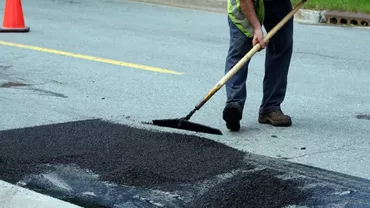 Cruzime fără margini! Ce fac niște muncitori unui câine când se apuca de asfaltat o stradă (FOTO)
