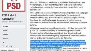 PSD o comite iar! NOUĂ GAFĂ de comunicare pe Facebook: PSD Constanța este mai solidară ca oricând cu  Liviu Dragnea în ÎNCECAREA de DESTABILIZARE a unei ţări! Reacţia lui Ponta