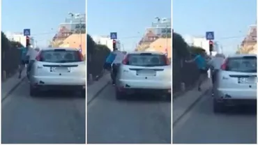 Bătaie à la Cluj: Doi șoferi și-au cărat PUMNI ȘI PICIOARE la semafor! (Video)