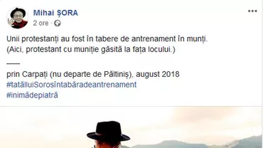 Mihai Șora îi IRONIZEAZĂ pe Dancilă și Dragnea: 'Aici, PROTESTANT în tabăra de antrenament în munți, cu muniție găsită la fața locului' (FOTO)