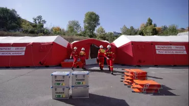 EXERCIŢIU SEISM 2018: Un spital mobil pentru victime multiple a fost instalat în zona Rahova (FOTO)