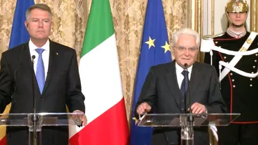 Klaus Iohannis, după întâlnirea cu preşedintele Italiei: Am discutat despre relaţia economică; aşteptăm noi investiţii (VIDEO)