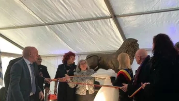 Statuia Leul - simbolul orașului Ierusalim, inaugurată în Bucureşti în vechiul cartier evreiesc (VIDEO)