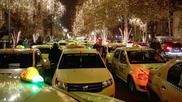Protest al taximetriștilor în Capitală. Șoferii spun că sunt ''disperați'' (FOTO)