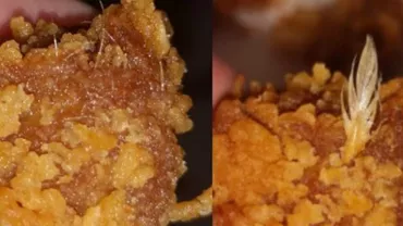 DEZGUSTĂTOR! Noua specialitate de la fast-food: Pui cu pene și păr (FOTO)