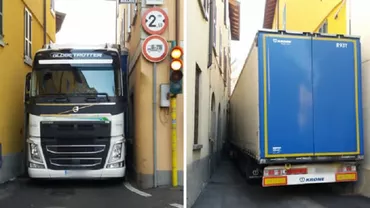 INCREDIBIL: Un şofer român a BLOCAT o întreagă STRADĂ cu TIR-ul