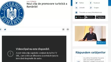 Lansare 'cu cântec' a noului videoclip de promovare turistică. Pro TV l-a blocat, DIN GREȘEALĂ, pe Youtube. Ministerul Turismului: Deținem toate drepturile de autor pentru această producție (VIDEO)