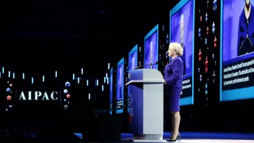 Viorica Dăncilă, GAFĂ în vizita din SUA: Ce cuvânt i-a dat bătăi de cap (VIDEO)