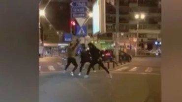 Bătaie ca-n filme în Capitală, chiar lângă sediul Inspectoratului General al Poliţiei (VIDEO)