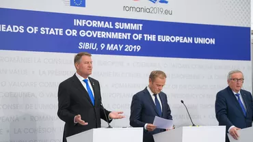 Iohannis, declarații comune cu Juncker și Tusk, după Summit-ul de la Sibiu: Suntem un model de democrație, de prosperitate (VIDEO)