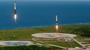 Momentul în care cele trei propulsoare ale unei nave spaţiale s-au desprins una de alta şi s-au întors singure la sol (FOTO, VIDEO)