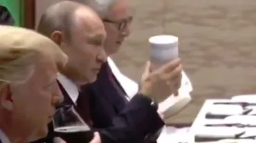 Vladimir Putin și-a adus cana termică de acasă, la dineul liderilor mondiali (VIDEO)