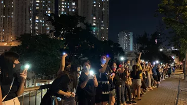Cum arată lanțul uman, lung de câțiva kilometri, format de protestatarii din Hong Kong (FOTO, VIDEO)