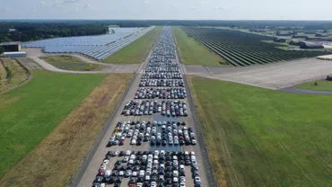 10.000 de Mercedes-uri depozitate pe pista unui aeroport. Care este motivul?